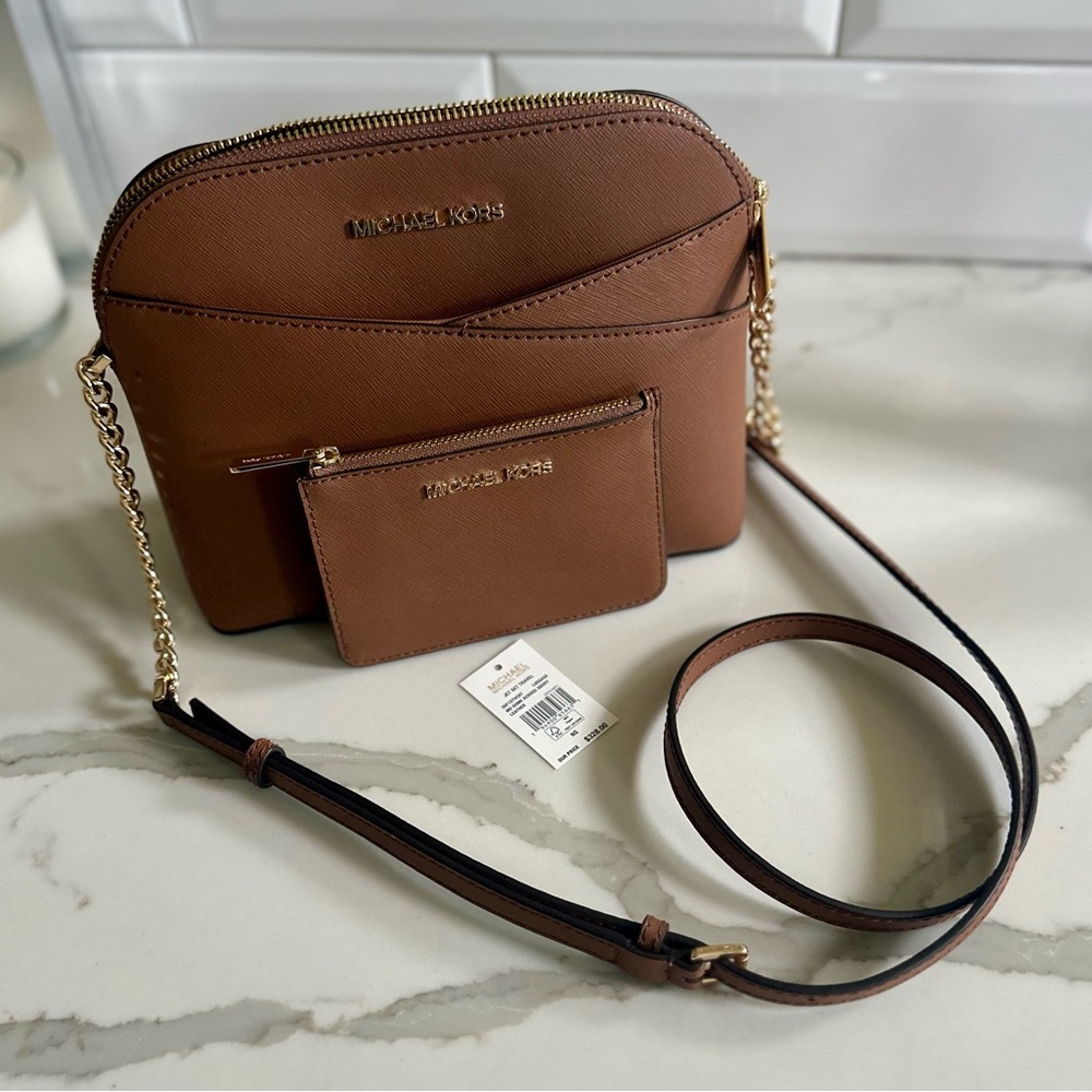 Michael Kors Jet Set Travel crossbody bag and wallet set in brown